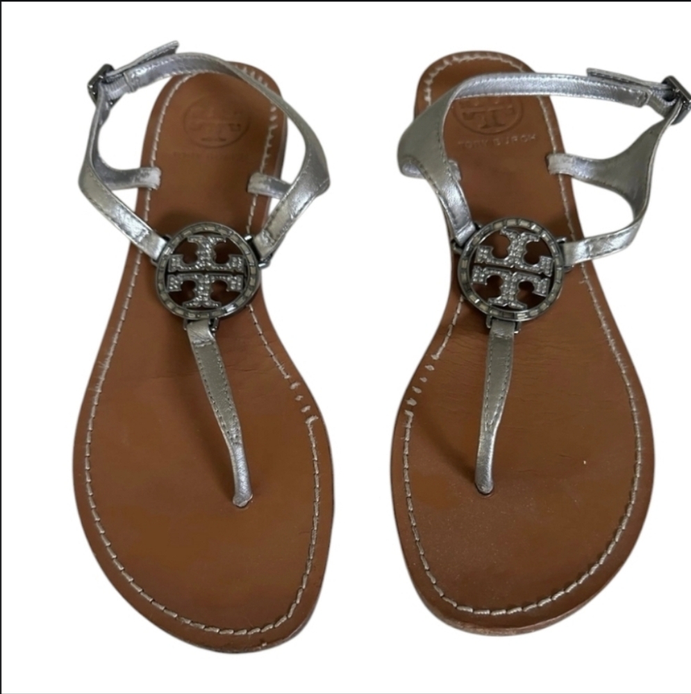 Tory Burch Silver Sandals
